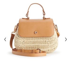 NWOT LC Lauren Conrad purse straw rattan crossbody